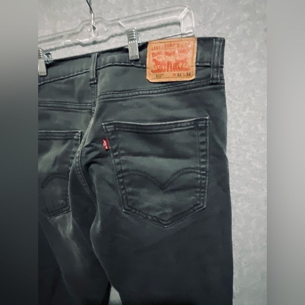 LEVI'S 512 Slim Taper Jeans Size 32x32 Mens Dark Gray Charcoal Stretch Denim
